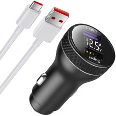 67 W Cigarette Lighter USB Charger for Xiaomi Turbo Charge, USB Car Charger Dual Port with USB Type C Charging Cable Car Charger for Mi 14 Ultra 12 13T Pro Redmi Note 13 Pro 12s 12 Pro 11s