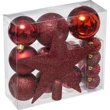 18 Piece Christmas Bauble Set - Red