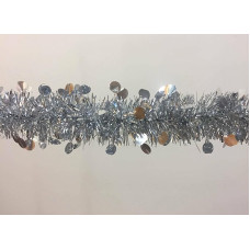 Dmora - Weihnachtsdekoration Ferpècle, Weihnachtsdekor, Weihnachtsornament, Festliche Dekoration, Made in Italy, 1000x8 h8 cm, Silber