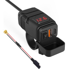 Kriogor 12V Steckdose Auto Ladegerät mit Schalter, KFZ QC3.0 PD Type C USB mit Switch, Wasserdicht für KFZ Wohnmobil Motorrad Boot Yacht