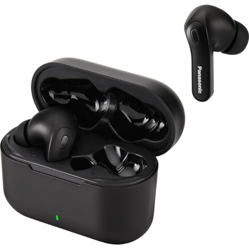 Panasonic RZ-B310WDE-K Wireless Earbuds with Noise Cancelling, 5.3 Bluetooth, Comfortable In-Ear Headphones, Headphones with Built-in Microphone, XBS, Up to 16 Hours Playback with Charging Box, Black