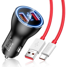 Cigarette Lighter USB Charger 80 W Supervooc Charge for OnePlus Nord 2T/10 Pro, USB Quick Charge Car Charger with 1 m USB C Cable USB Car Charger for Oneplus 11 9 Pro Nord CE 3 Lite OPPO