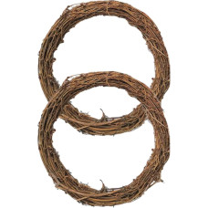 Homoyoyo Christmas Craft Wreath, Pack of 2 Wreath, Vines, Natural Rattan, Retro Wreath, DIY Vine, Wreaths for Wall Decoration, Hand-Woven Wreath, Hanging Branch Wreath for DIY, Diameter 30 cm