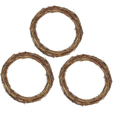 Yeenee 3 Pieces Natural Rattan Wreath Frames - Retro Christmas Wreath Vines Wreath Branches Vines Wreath DIY Crafts for Christmas Door/Wall Decoration, 30cm