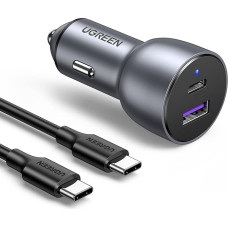 UGREEN USB C Car Charger 52.5 W 30 W + 22.5 W Cigarette Lighter USB C Car Charger USB C 12 V Car Charger Compatible with iPhone 15, 15 Plus, 15 Pro, 15 Pro Max, 14 Pro, Pro Max, Galaxy S24, S23