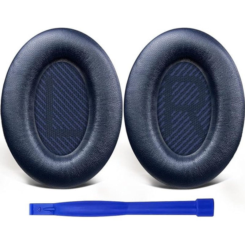 SoloWIT Replacement Ear Pads for Bose QuietComfort 35 (QC35) & Quiet Comfort 35 II (QC35 ii) Headphones, Ear Pads with Softer Lambskin, Noise Isolation Foam, Extra Thickness (Brilliant Blue)