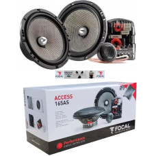 1 Kit 2 Way Focal Access 165AS 16.5 cm 165 mm 6.5 Inch Diameter 60 Watt RMS 120 Watt Max 4 Ohm 91.3 dB 2 Woofers 2 Tweeters 2 Crossovers Pair Kit + 5 Free Stickers