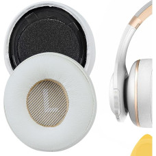 Geekria QuickFit Protein Leather Replacement Ear Pads for JBL Everest Elite 300, V300NXT Headphones Ear Pads, Headset Ear Pads, Ear Cups Repair Parts (White)