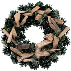 Comarco Sa 16489 Christmas Wreath and Crown Natural Material Green 32 x 8 x 26 cm