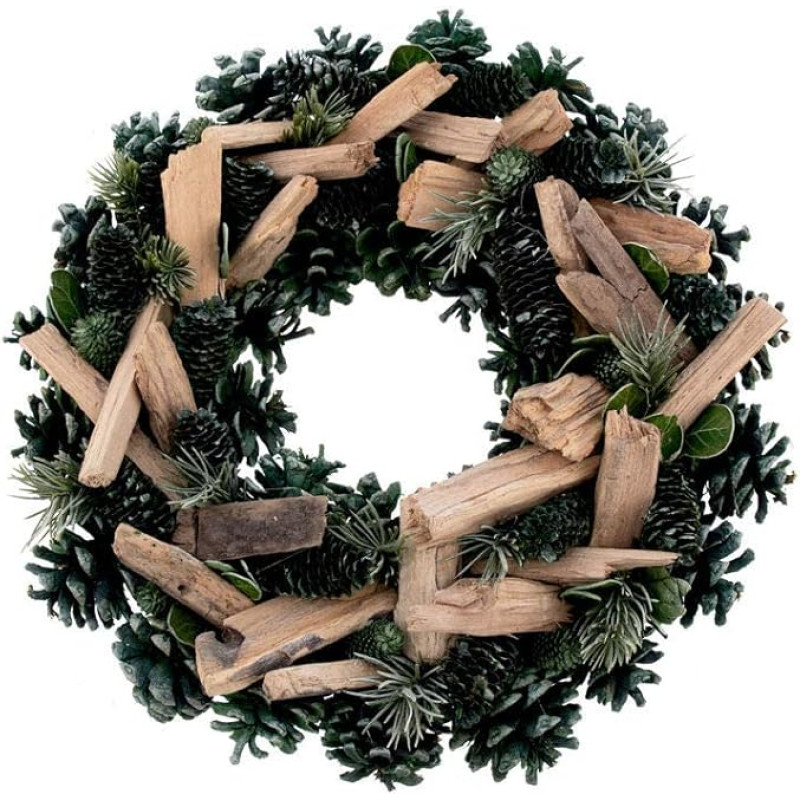 Comarco Sa 16489 Christmas Wreath and Crown Natural Material Green 32 x 8 x 26 cm