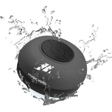 MUSIC HERO Haut-parleur 3W Avec Ventouse, Touches Pour la Musique et Les Appels, Microphone intégré et Mains libres, protégé de l'eau Pour UNE utilisation Dans la Douche.