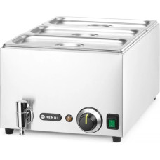 Hendi Maisto šildytuvas su čiaupu 3x GN 1/3 100 mm su dangteliais 1000 W