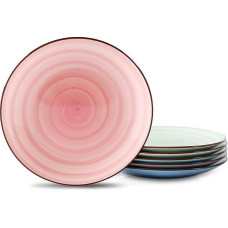 Keraminės vakarienės lėkštės, 10 colių didelės desertinės lėkštės, porcelianinės lėkštės užkandžiams, blynams, kepsniams, 6 vnt., gradientas