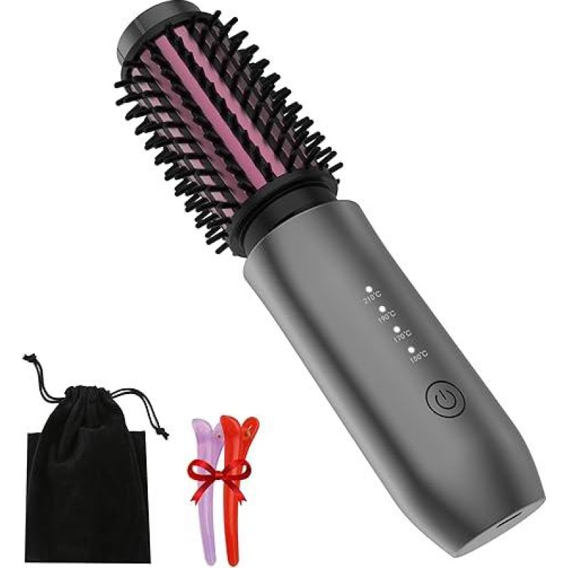 Įkraunamas belaidis plaukų garbanojimo šepetys Plaukų modeliavimo įrankis pilka spalva