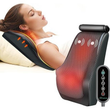 Snailax 4D Shiatsu kaklo masažuoklis su šiluma ir vibracija, minkymo masažuoklis nugarai, kaklui ir pečiams, masažinė pagalvėlė Dovanos vyrams moterims