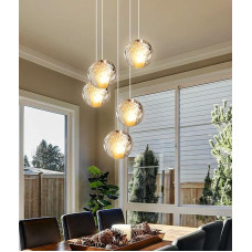 LED Pendant Light Glass Crystal Chandelier Decorative Chandelier Modern Pendant Lamp for Villa Stairs Living Room Dining Room Bedroom Interior Light Lamp