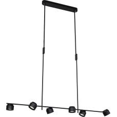 Paulmann 79774 LED Pendant Light Puric Pane Effect 6 x 400 lm 3-Step Dim Height Adjustable Dimmable Pendant Light Black Metal 2700 K