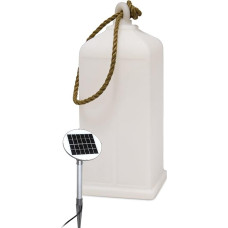 Design Shining Lantern Solar LED Decorative Lantern, Height 45 cm, White, Includes Solar Panel and Light Bulb in Warm White, as an Outdoor Lamp for Patio, Balcony, Garden or Table Lamp in