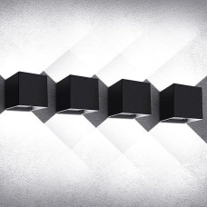 ledmo 4 x LED Wall Light Indoor/Outdoor 20 W Wall Lights Outdoor Up and Down Adjustable Light Beam LED Outdoor Light Black 6000 K Cold White IP65 Waterproof