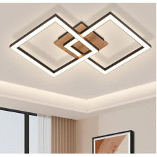 CBJKTX LED Ceiling Light Black Wood 3000 K Warm White Bedroom Lamp Modern Design 24 W Kitchen Lamp Small Square Hallway Lamp Living Room Lamp for Kitchen Living Room Bedroom Dining Room
