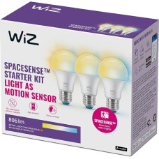 WiZ Tunable White LED Bulb, E27, A60, Pack of 3, Dimmable, Warm to Cool White, 470 lm, 40 W, Smart Control via App/Voice via WiFi