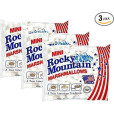 Rocky Mountain Mini Marshmallows Extra Small Tradiciniai amerikietiški saldumynai iš putų cukraus, skirti kepti, kepti ir virti, 3 x 150 g