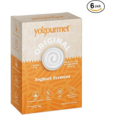 Yogourmet - Jogurto fermentai (6 maišeliai = 6 litrai) - pasigaminkite jogurtą namuose - natūralus, be glitimo, košerinis, halalinis