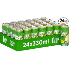 Fuze Tea Black Tea Lemon - Soft Drink with Brewed Black Tea and Lemon Flavour - Iced Tea from Sustainable Cultivation - Iced Tea Drink in Disposable Tins (24 x 330 ml)