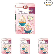 RUF Mini Marshmallows Pastel Mice Bacon for Decorating Cakes, Cupcakes and Cookies or Hot Chocolate Topping 1 x 45g (Pack of 4)