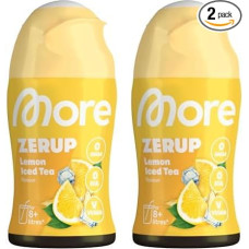 MORE Zerup, Lemon Iced Tea, 65 ml, for up to 8 L Ready Drink, Sugar-Free Syrup with Real Fruit Extracts, Vegan, Zero Calories - Made in Germany (Pack of 2)