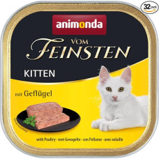 animonda of the finest kitten cat food, drėgnas ėdalas katėms iki 1 metų, su paukštiena, 32 x 100g