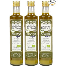 direct&friendly Greek Organic Olive Oil Extra Virgin Natural Cloudy from the Mani Region (3 x 500 ml)