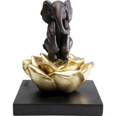 Kare Design Decorative Figurine Elephant Blossom, Black/Gold, Hand-Painted, Unique, Gillie and Marc Decorative Object, Living Room Decoration, for Shelves, Animal Design, 22 x 18 x 18 cm (H x W x D)