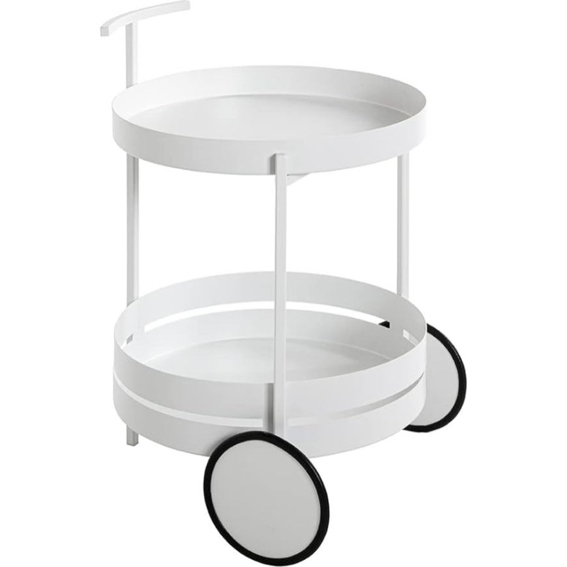 HAKU Möbel Serving Trolley White Metal Dimensions: Height 62 cm x Diameter 42 cm Style: Modern