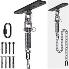 Dolibest Punch Bag Ceiling Hooks, Heavy Duty Swing Hooks, Swivelling Hammock Mounting, Hanging Chair, Suspension, Sandbag Holder for Wooden Beams/Concrete Ceilings, Up to 272 kg
