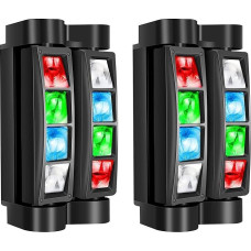 BETOPPER Disco DJ žibintai Scenos žibintai Mini Spider Moving Heads Dance Light LED RGBW DMX512 Sound Activated High Energy Light for Party Club Bars Home (Pack of 2)