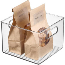 InterDesign Cabinet/Kitchen Binz Kitchen Storage Container, Large Plastic Storage Boxes for The Fridge, Freezer or Pantry, Clear