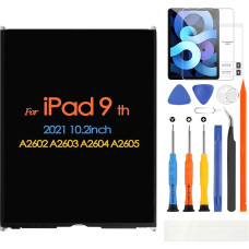 iPad 9 A2602 A2603 A2604 A2605 LCD ekranas iPad 2021 10.2 colių ekrano matricos ekrano atsarginės remonto dalys su grūdinto stiklo ekrano apsauga (be jutiklinio skaitmenintuvo)