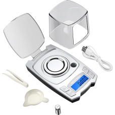 Skaitmeninė svarstyklė, 0,001 g Präzisions-Elektronikwaage, 100 g/50 g, USB-Aufladung, skaitmeninė svarstyklė, Schmuckwaage, tragbare Laborgewicht-Milligramm-Waage(100g)