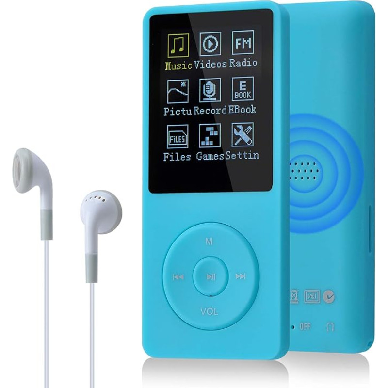 COVVY 8GB (support up to 64 GB SD memory card), portable MP3 music player, 70 hours music playback, lossless sound, Hi-Fi MP3 player.