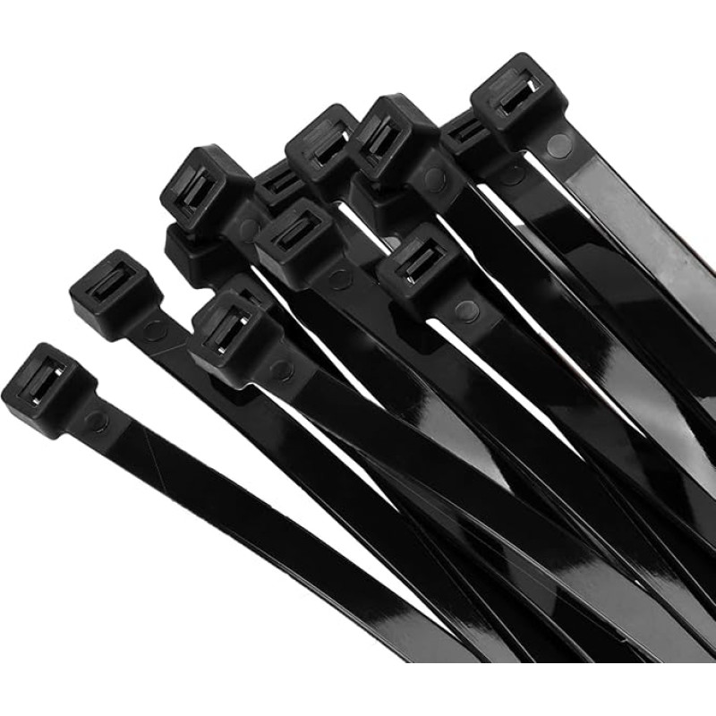 Armpow Pack of 40 12 x 500 mm Tensile Strength 114 kg / 250 lbs Cable Ties Long Robust UV-Resistant Cable Ties with Slider Cable Ties Made of Thick Nylon for Cable Management (Black)