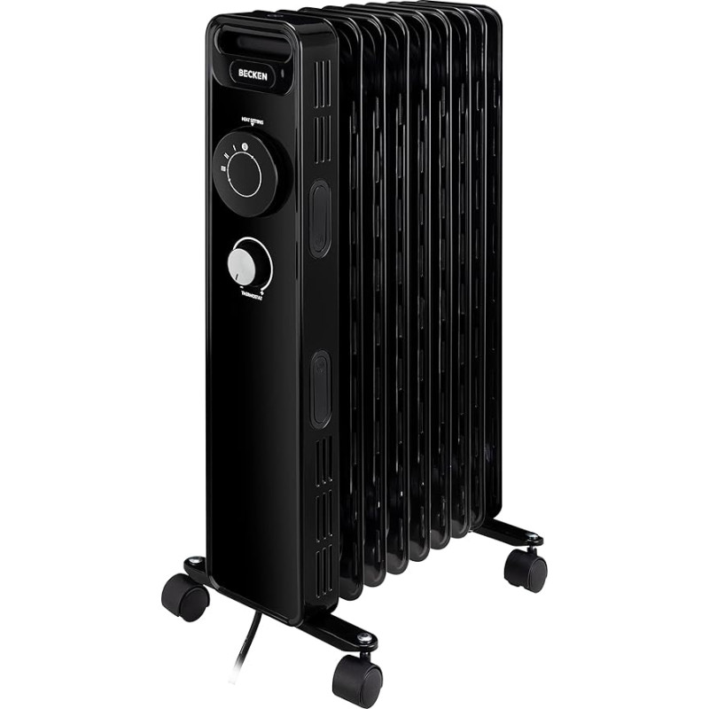 Becken Oil Radiator 2000W Power 7 Element Black