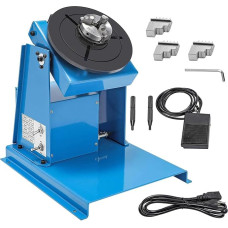 YQCXG Drehbarer Schweißpositionierer-Drehtisch, 90º-Schweißdrehtisch, 5/10 kg halbautomatische Schweißer-Minitischmaschine, 2,5-Zoll-3-Backen-Drehfutter 2-10 U/min, einstellbare Geschwin