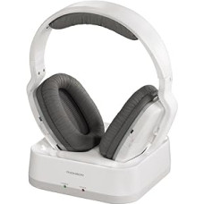 Thomson WHP3311W wireless headphones with charging station (over-ear, PLL system, range 100 m, 863 MHz) white