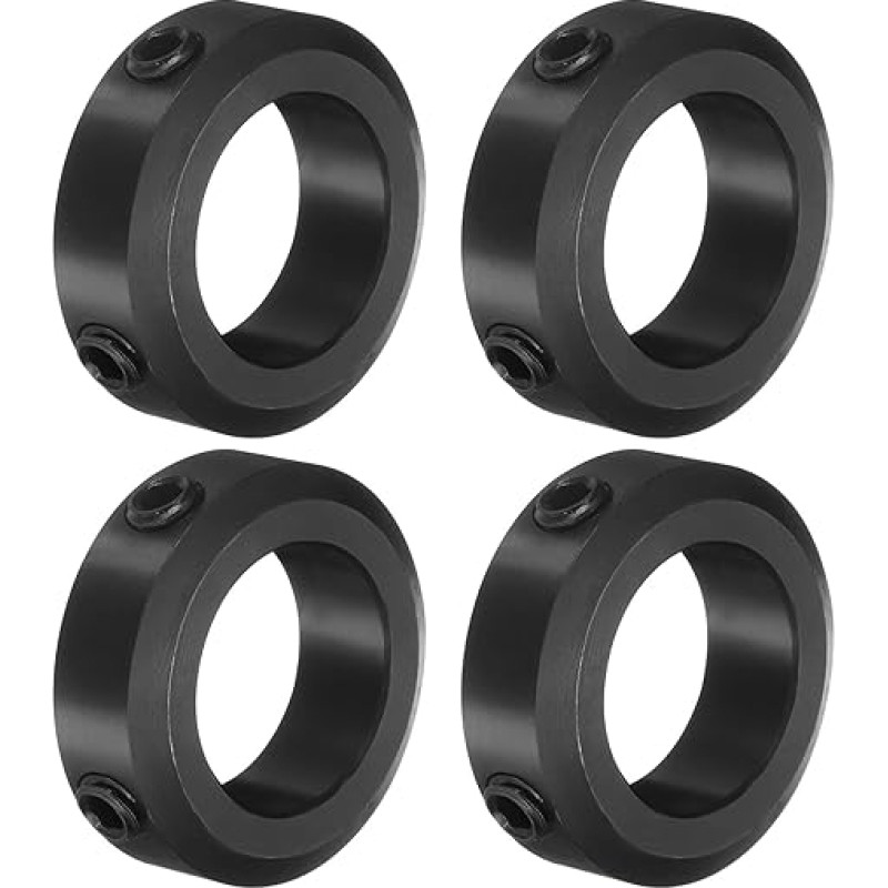 sourcing map 4-teiliges Set Schraubenmanschetten, 20 mm Bohrung, 1045 Stahlschaftmanschetten, 32 mm Außendurchmesser, 10 mm Breite Achsmanschette für Linearstangenwellenführung