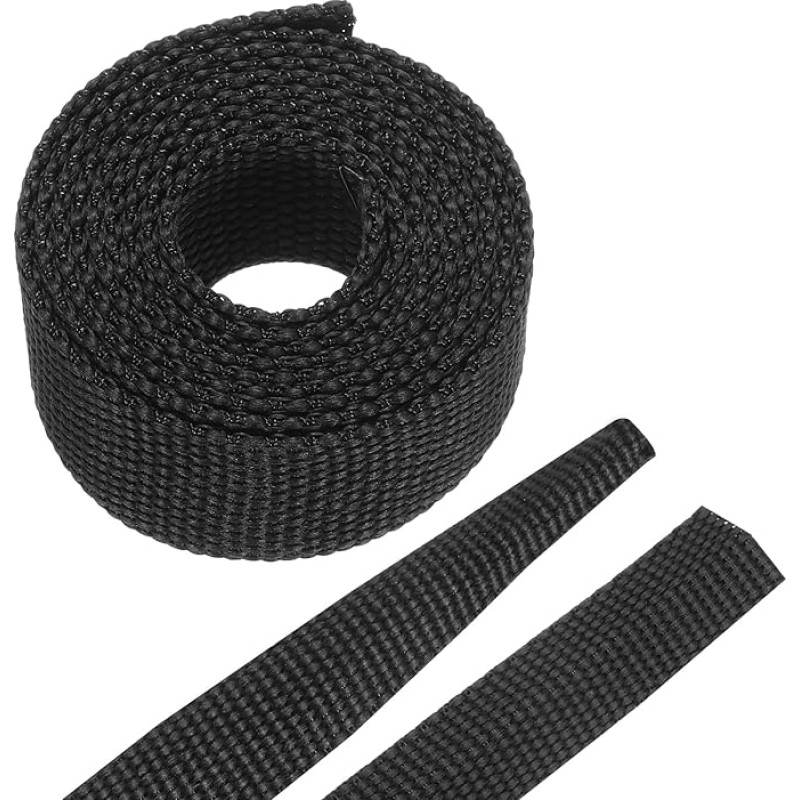 sourcing map Geflochtene Kabelhülsen, Schrumpfschlauch, 1,27 cm, 0,9 m, schwarz, 2:1 Verhältnis, Schrumpfschlauch, Kabelschutz für Kabelbaumkabel, Netzwerkkabelschutz, Kabelmanagement