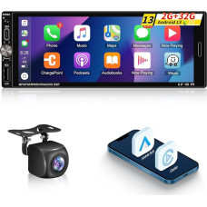 NHOPEEW 2+32G 1 DIN automobilinis radijas su belaidžiu Carplay ir Android Car - 6.9 policijos Android Carplay automobilinis radijas Palaiko WiFi GPS EQ DSP SWC FM RDS Atsarginė telekamerą