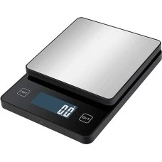 Digitalwaage, 3 kg/0,1 g Lebensmittelwaa, wiederaufladbare elektronische Digitalwaa, Edelstahl, Küche, Backen, elektrische Grammwaa, Präzision