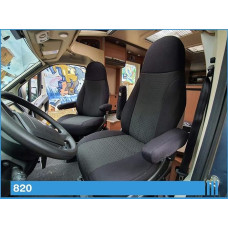 BREMER SITZBEZÜGE Measure Pilot Seat Covers Compatible with Motorhome Camper Ducato Driver & Passenger 820 Protective Cover Set in Black