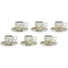 THUN - 6 kavos puodelių rinkinys - Elegance Line - Porcelianas - 110 ml - Skersmuo 6,5 cm - Aukštis 5,5 cm - Padėkliuko skersmuo 11,5 cm